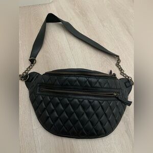 Free People Black Quilted Crossbody Bag